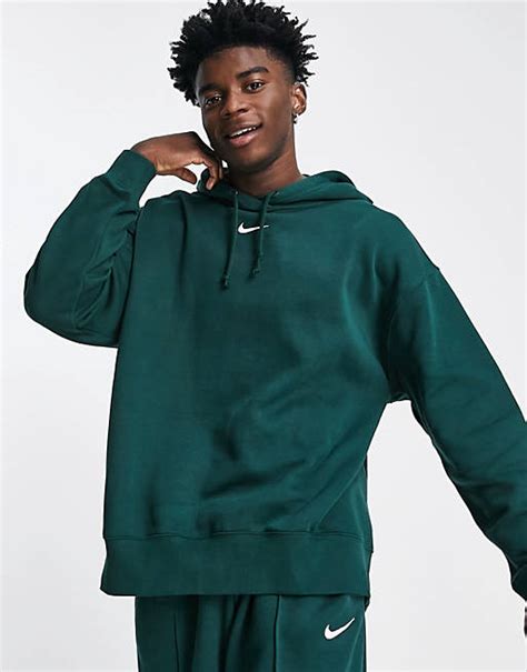 Nike Trend unisex fleece oversized hoodie in dark green 